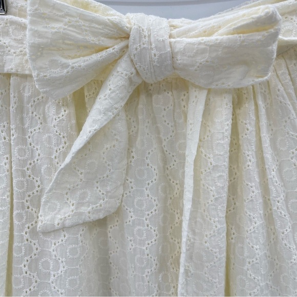 Modcloth Cream Retro Cotton Eyelet A-line Skirt with Bow Detail - Size 1X - Picture 4 of 14